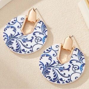 Chinoiserie Blue and White Earrings